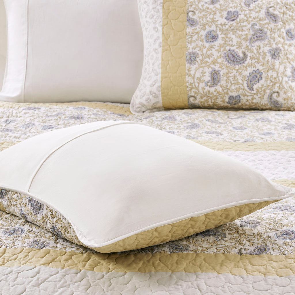 Madison Park 6 Piece Cotton Percale Quilt Set with Throw Pillows