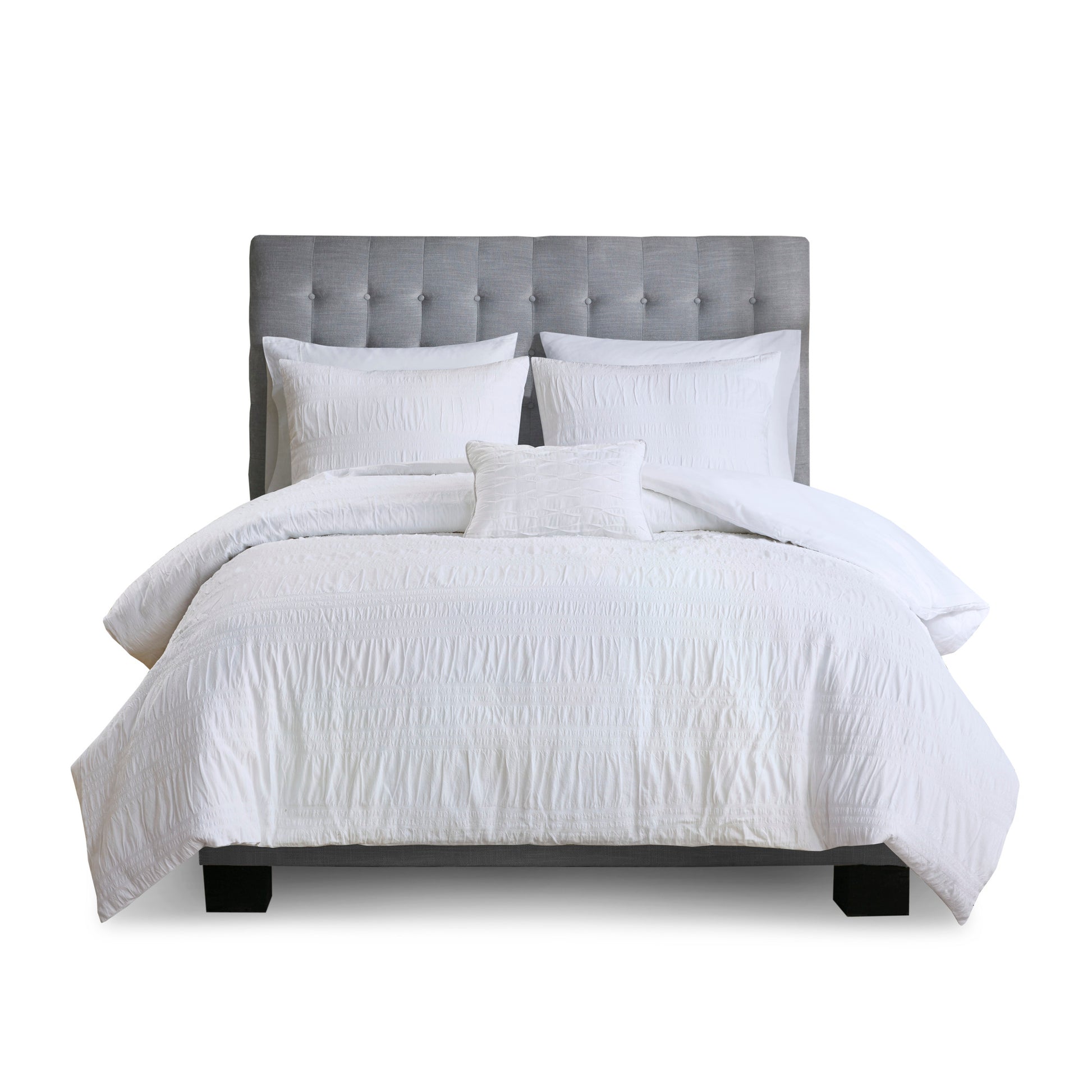 Madison Park 4 Piece Cotton Seersucker Duvet Cover Set