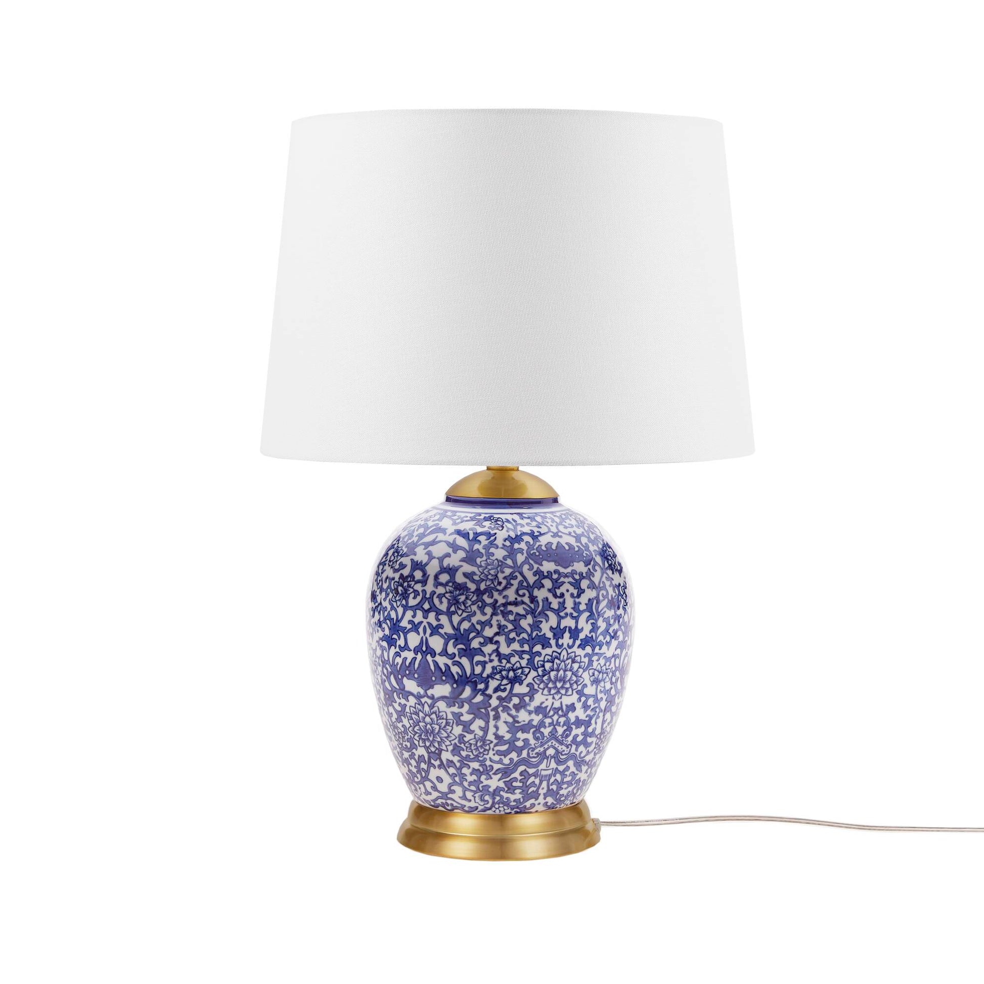 Hampton Hill Blue Ceramic Ginger Jar Table Lamp