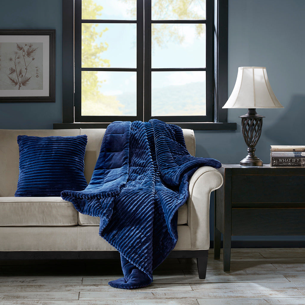 Madison Park Oversized Plush Down Alternative Filled Throw