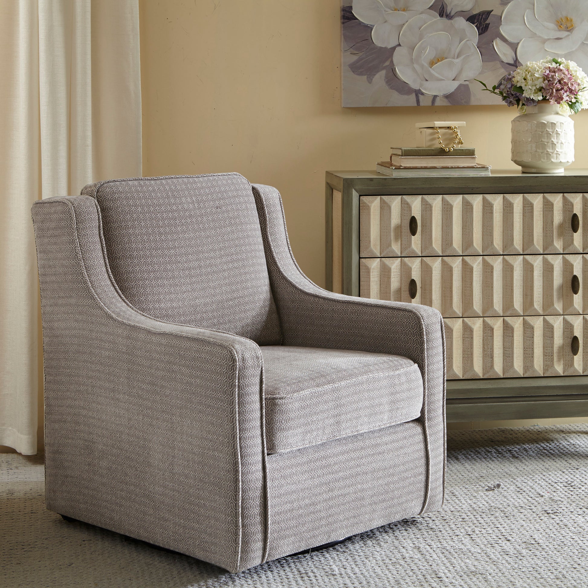 Madison Park Chenille Swivel Chair