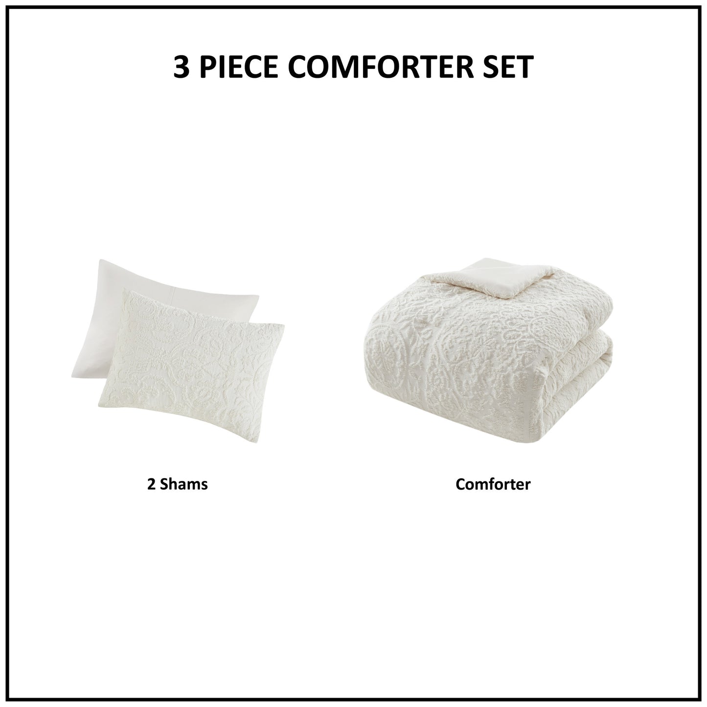 Madison Park 3 Piece Tufted Woven Comforter Set