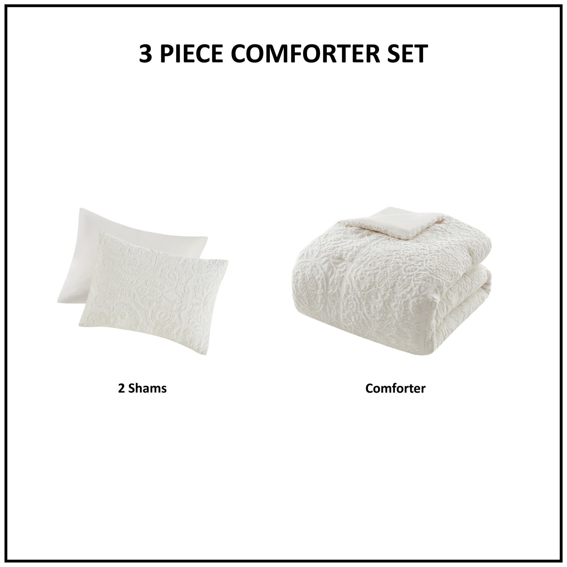 Madison Park 3 Piece Tufted Woven Comforter Set