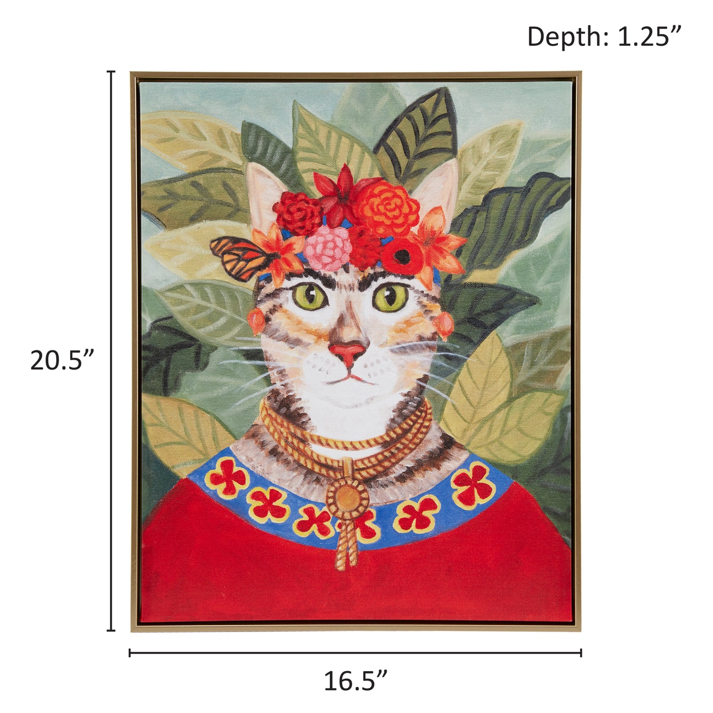 Madison Park Bohemian Cat In Forest Framed Canvas Wall Art