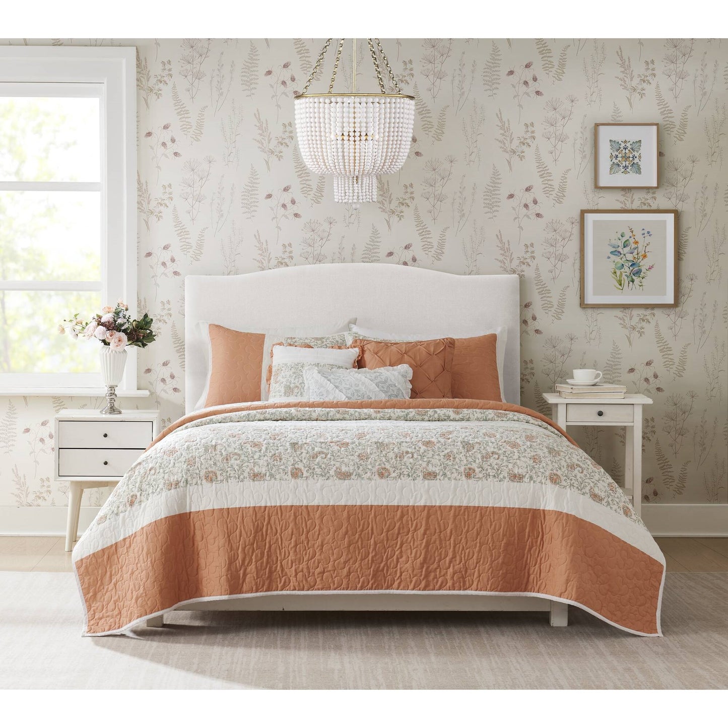 Madison Park 6 Piece Cotton Percale Quilt Set with Throw Pillows