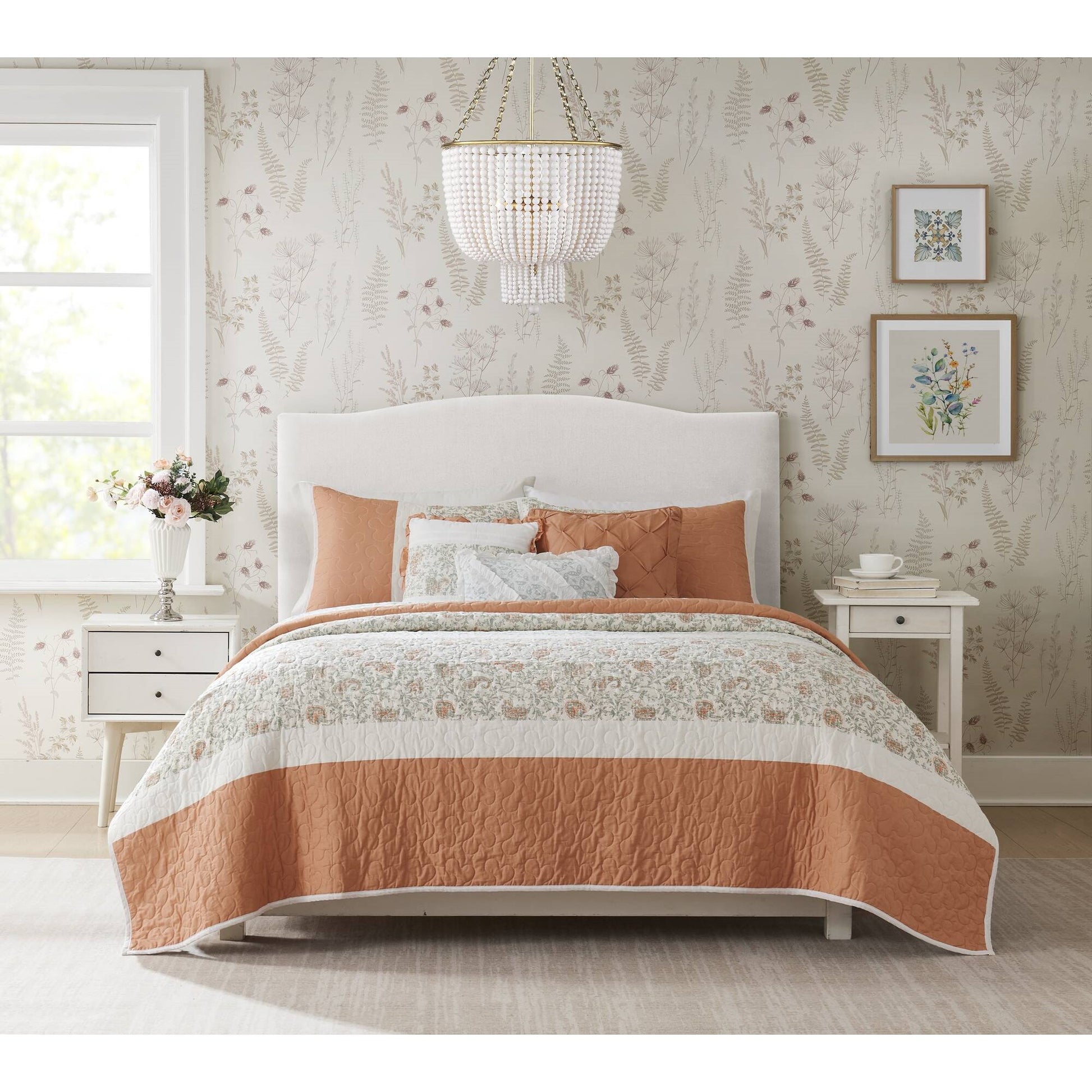 Madison Park 6 Piece Cotton Percale Quilt Set with Throw Pillows