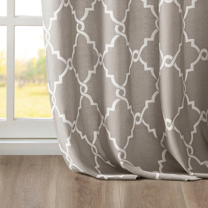 Madison Park Fretwork Print Grommet Top Window Curtain Panel