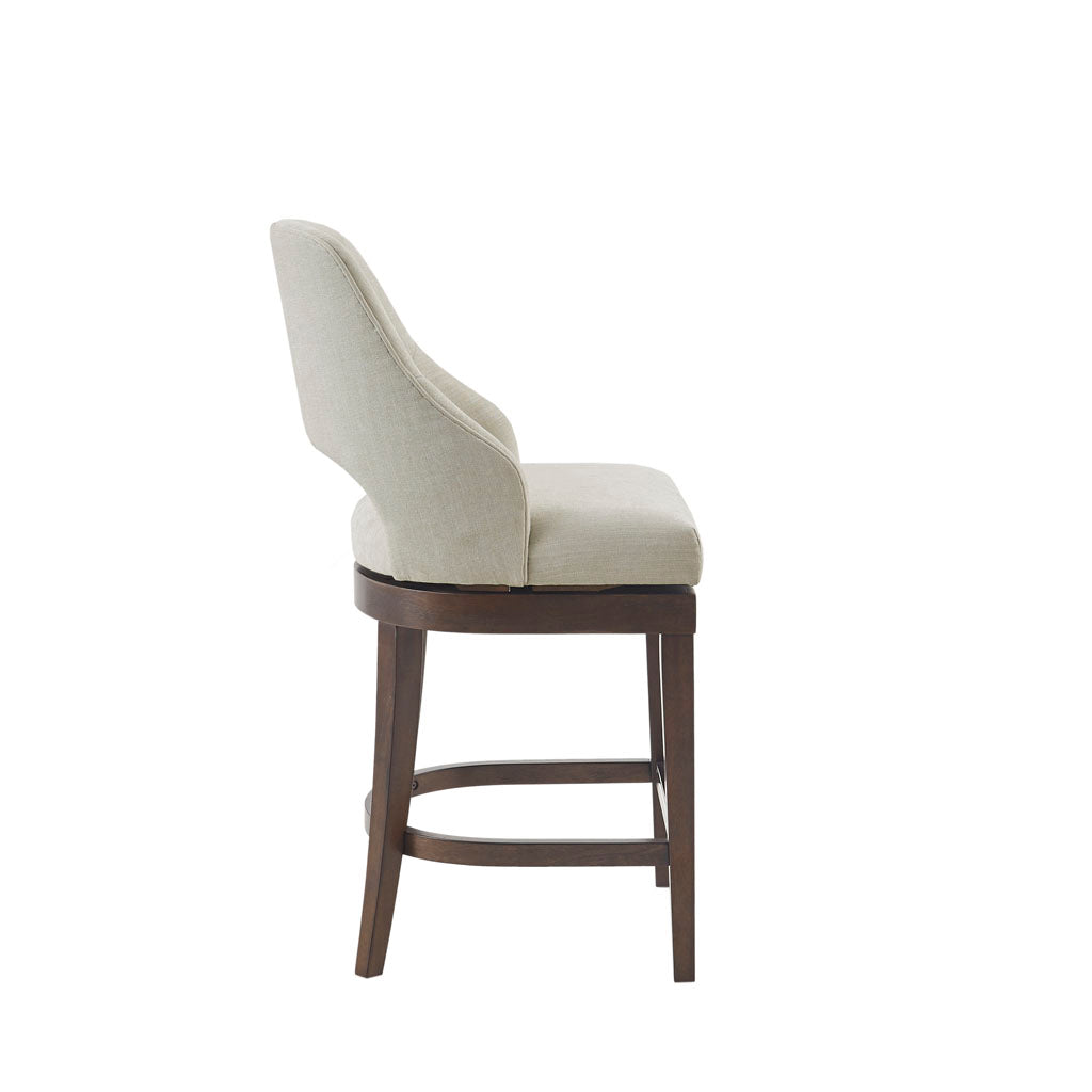 Jillian Upholstered Counter Stool with Cutout Back Design and Swivel Seat