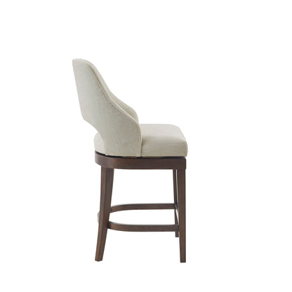 Jillian Upholstered Counter Stool with Cutout Back Design and Swivel Seat