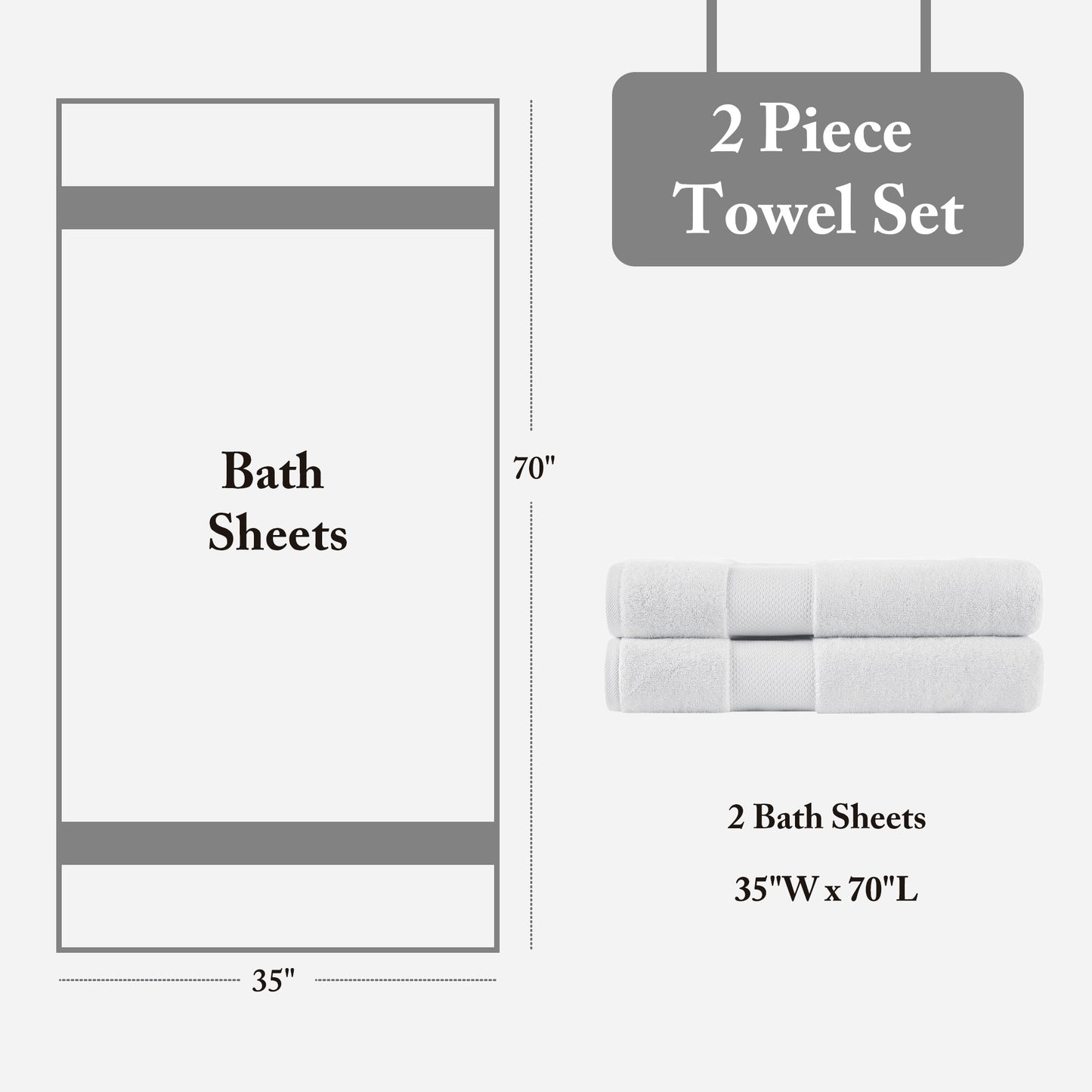 Madison Park Signature 100% Cotton Bath Sheet 2 Piece Set