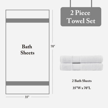 Madison Park Signature 100% Cotton Bath Sheet 2 Piece Set