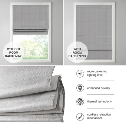 Madison Park Basketweave Room Darkening Cordless Roman Shade