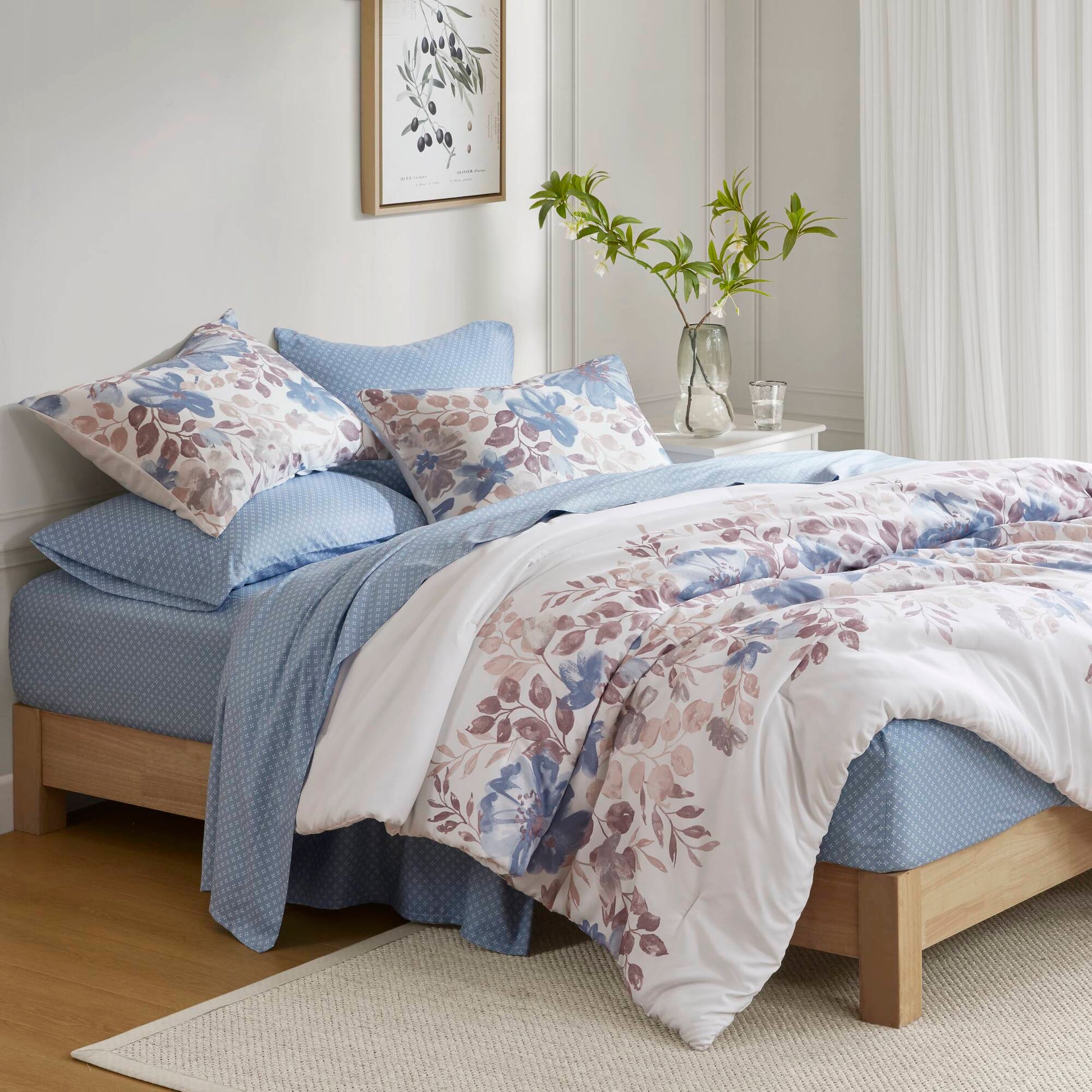 Madison Park Essentials Floral Comforter Set with Bed Sheets