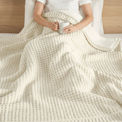 Madison Park Waffle Knit Chenille Throw