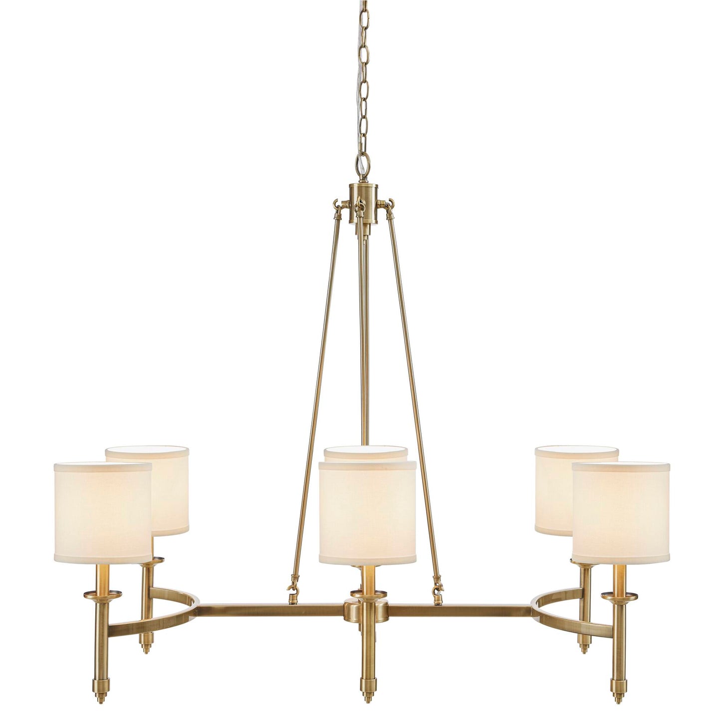 Hampton Hill 6-light Chandelier with Fabric Drum Shades
