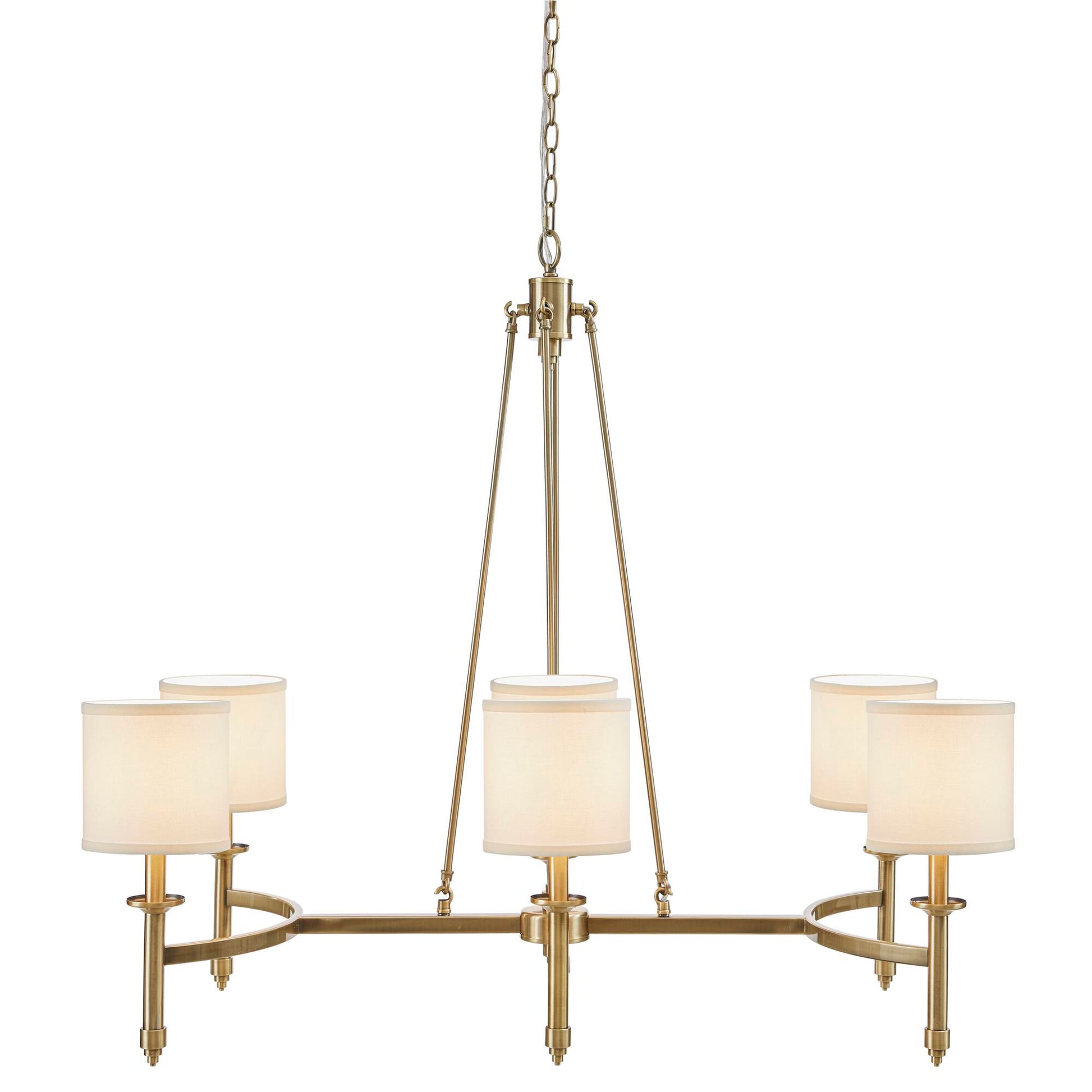 Hampton Hill 6-light Chandelier with Fabric Drum Shades