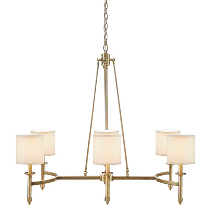 Hampton Hill 6-light Chandelier with Fabric Drum Shades