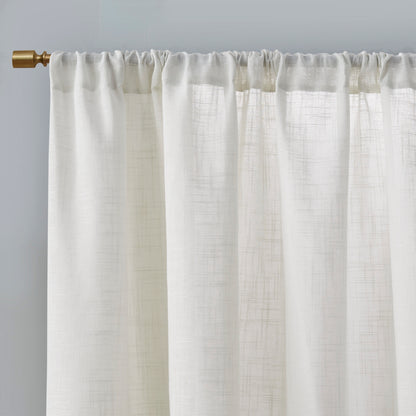 Madison Park Linen Blend Light Filtering Curtain Panel Pair