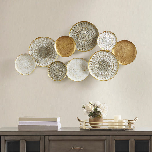 Madison Park Multi-colored Geometric Metal Discs Wall Decor