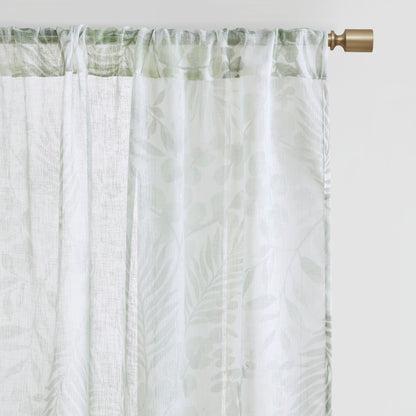 Madison Park Botanical Printed Texture Sheer Window Pair