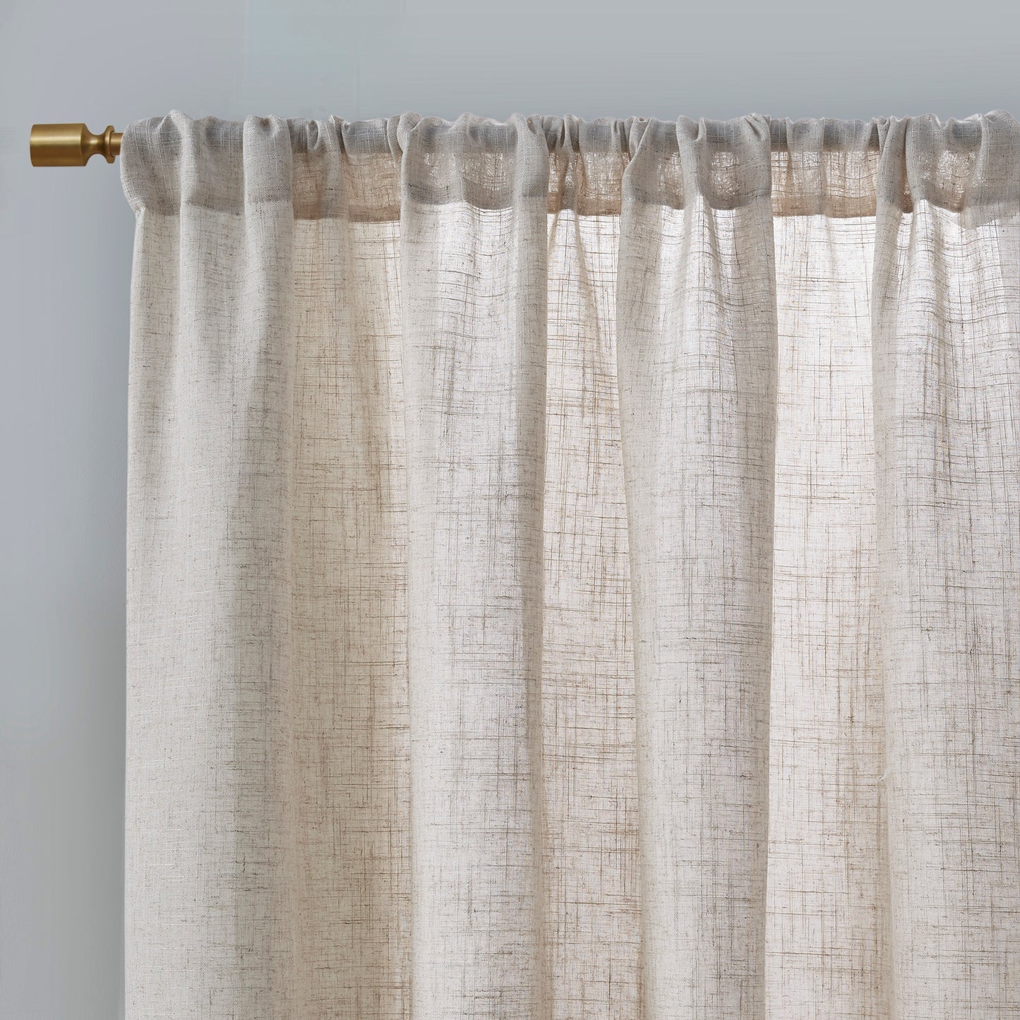 Madison Park Linen Blend Light Filtering Curtain Panel Pair