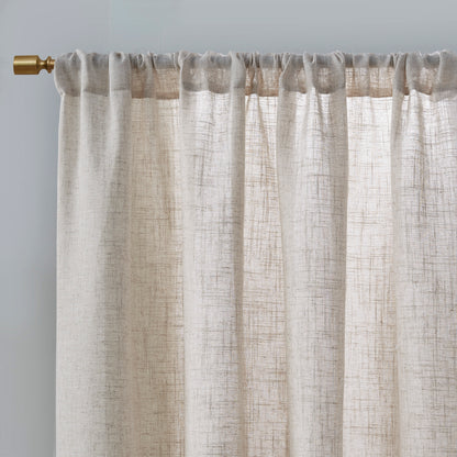 Madison Park Linen Blend Light Filtering Curtain Panel Pair