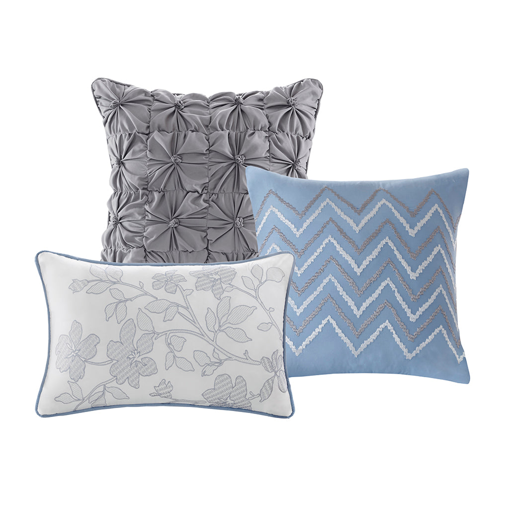 Madison Park 6 Piece Printed Quilt Set with Throw Pillows