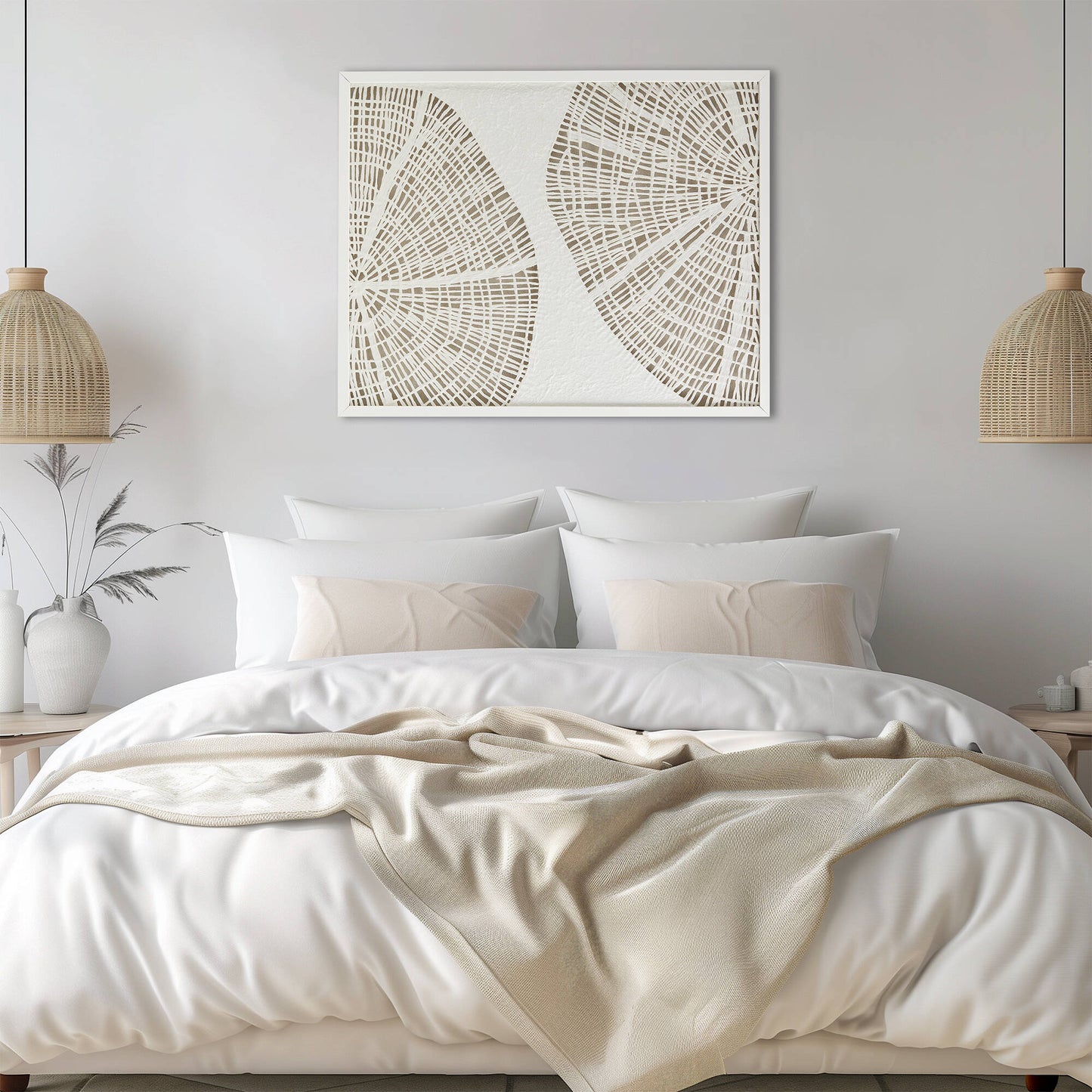 Madison Park Framed Abstract Coastal Rice Shadowbox Wall Decor