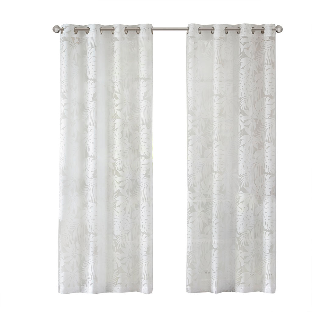 Madison Park Palm Leaf Burnout Window Sheer