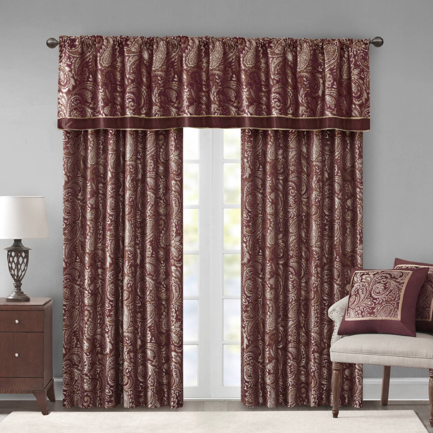 Madison Park Jacquard Curtain Panel Pair