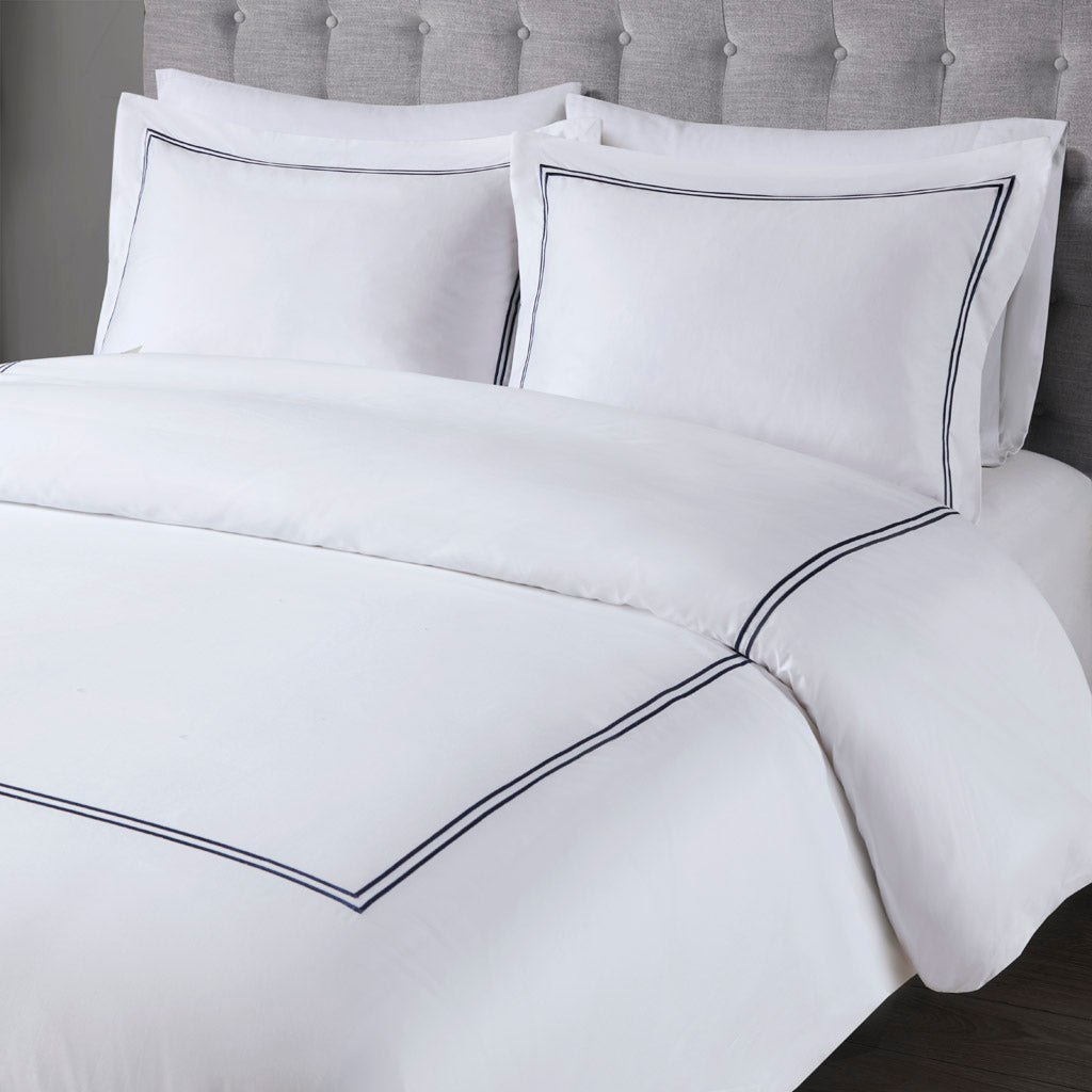 Madison Park Signature 100% Cotton Sateen Embroidered Duvet Cover Set