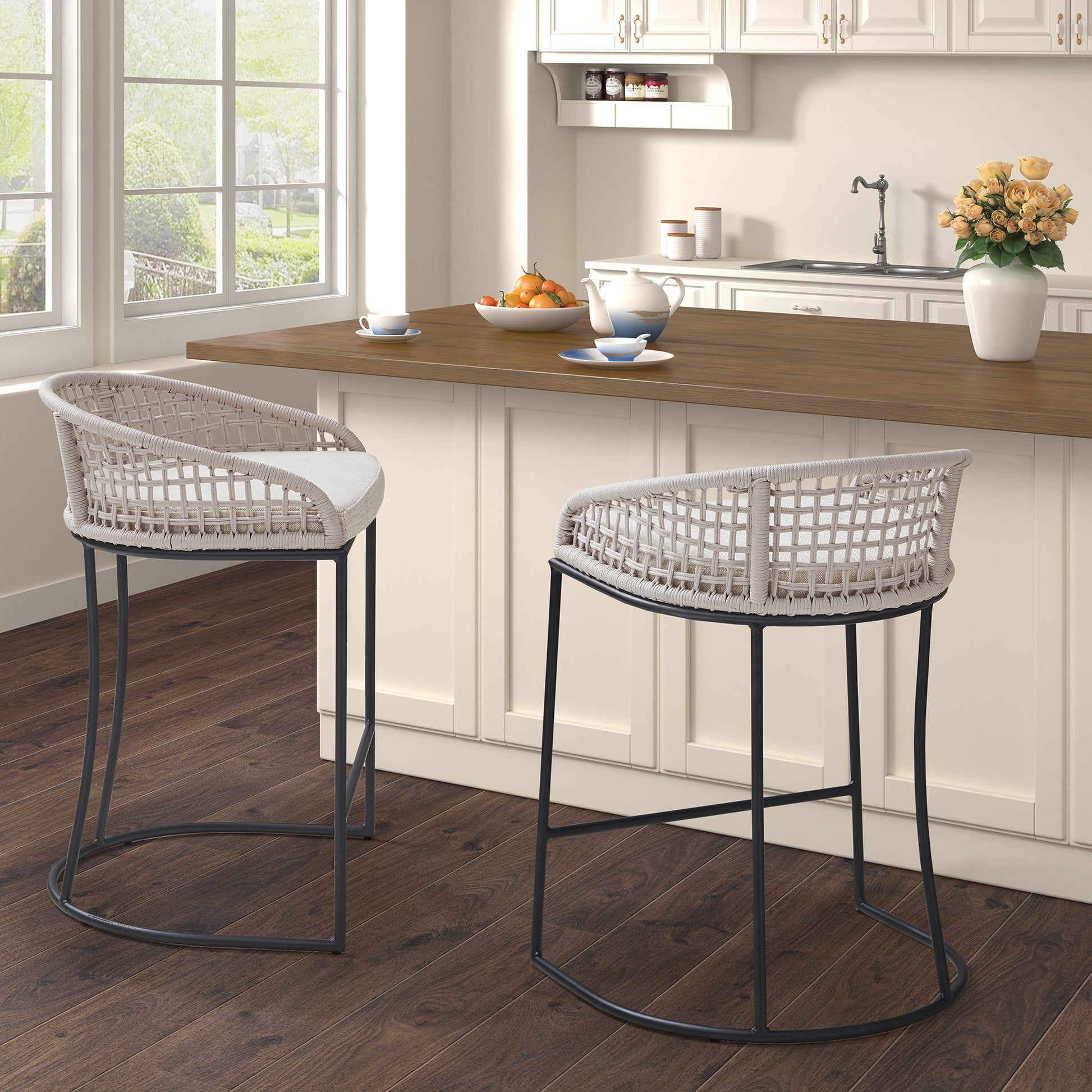 Madison Park Woven Counter Stool 25"