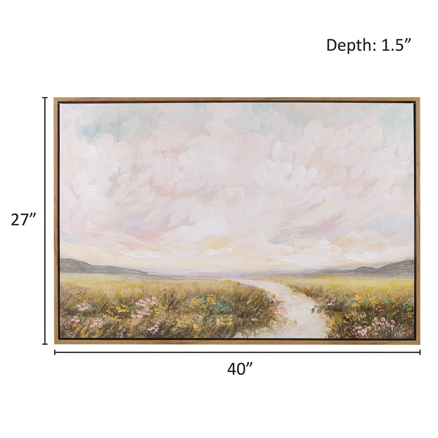 Madison Park Hand Embellished Framed Canvas Abstract Landscape Wall Art