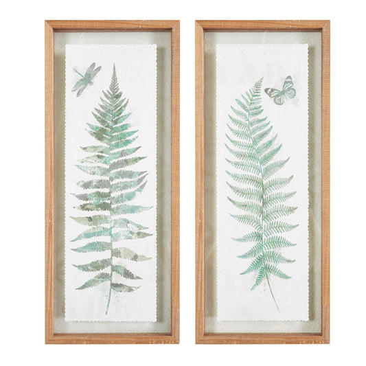 Madison Park Fern 2-piece Framed Glass Wall Art Set