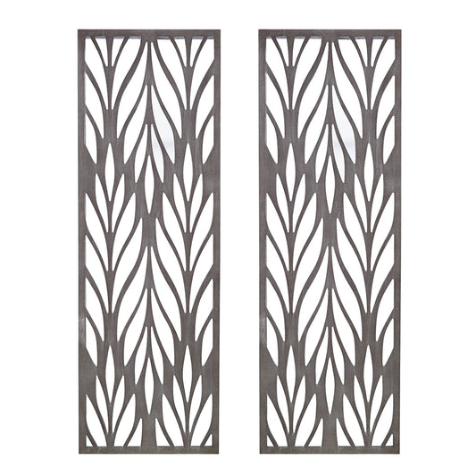 Madison Park Grey Laser Cut Wood 2-piece Panel Wall Decor Set