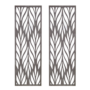 Florian Grey Laser Cut Wood 2-piece Panel Wall Decor Set