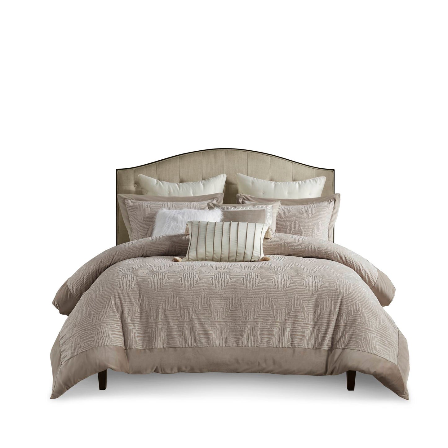 Madison Park Signature Oversized Velvet Comforter Set with Euro Shams and Throw Pillows