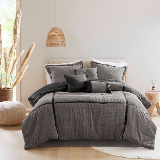 Madison Park 7 Piece Micro Corduroy Comforter Set