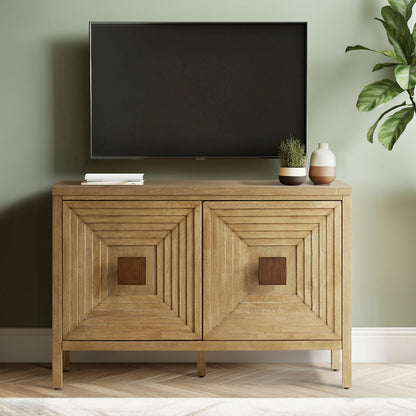 Paige Geometric 2-Door Storage Cabinet with Adjustable Shelves