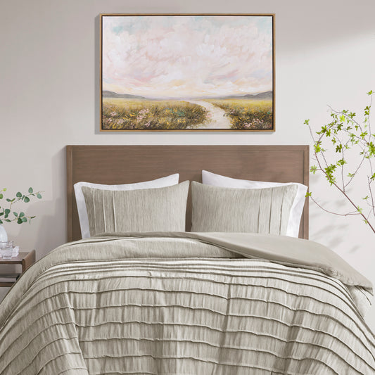 Madison Park Hand Embellished Framed Canvas Abstract Landscape Wall Art