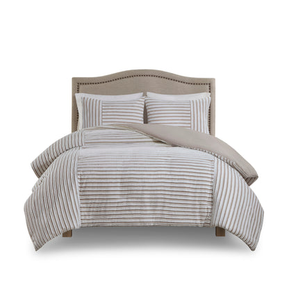 Madison Park 3 Piece Clipped Jacquard Duvet Cover Set