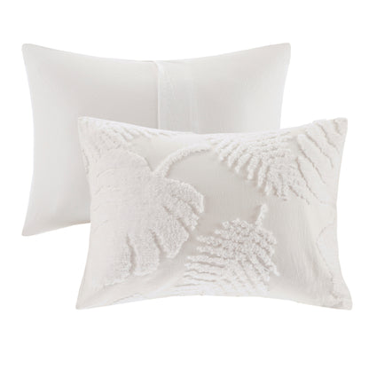 Madison Park 3 Piece Tufted Cotton Chenille Palm Duvet Cover Set