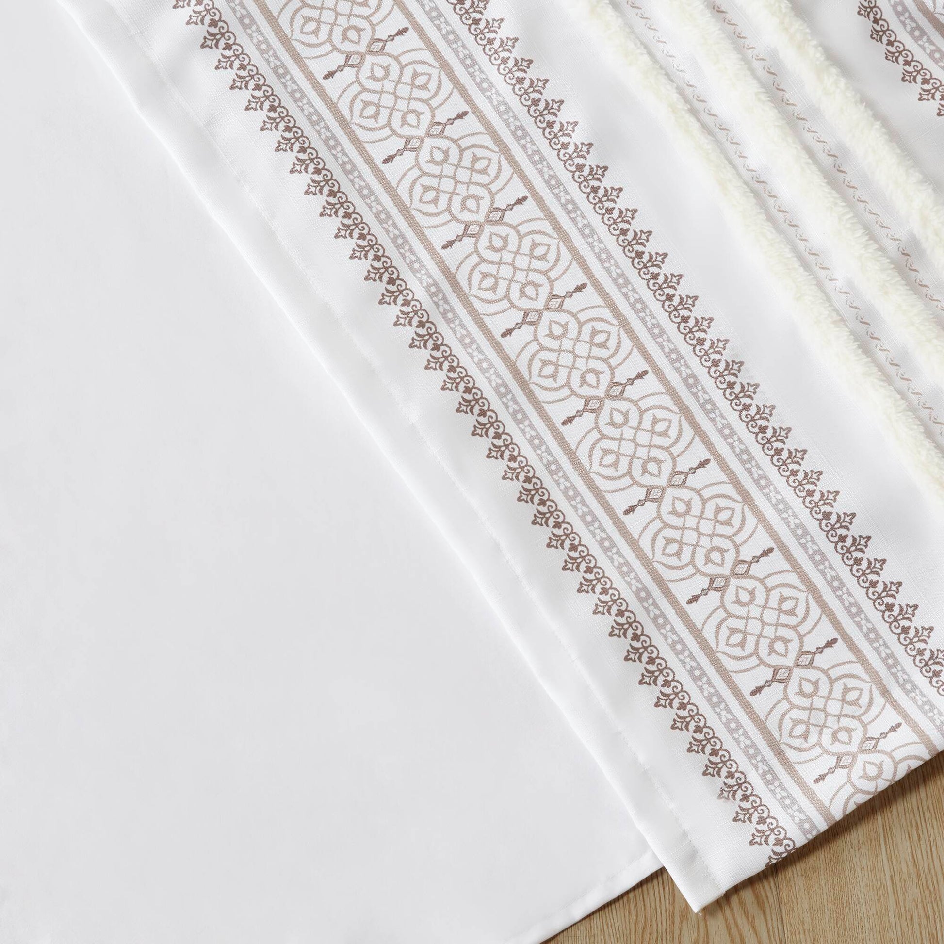 Madison Park Poly Printed Curtain Panel with Tufted Stripe and Lining