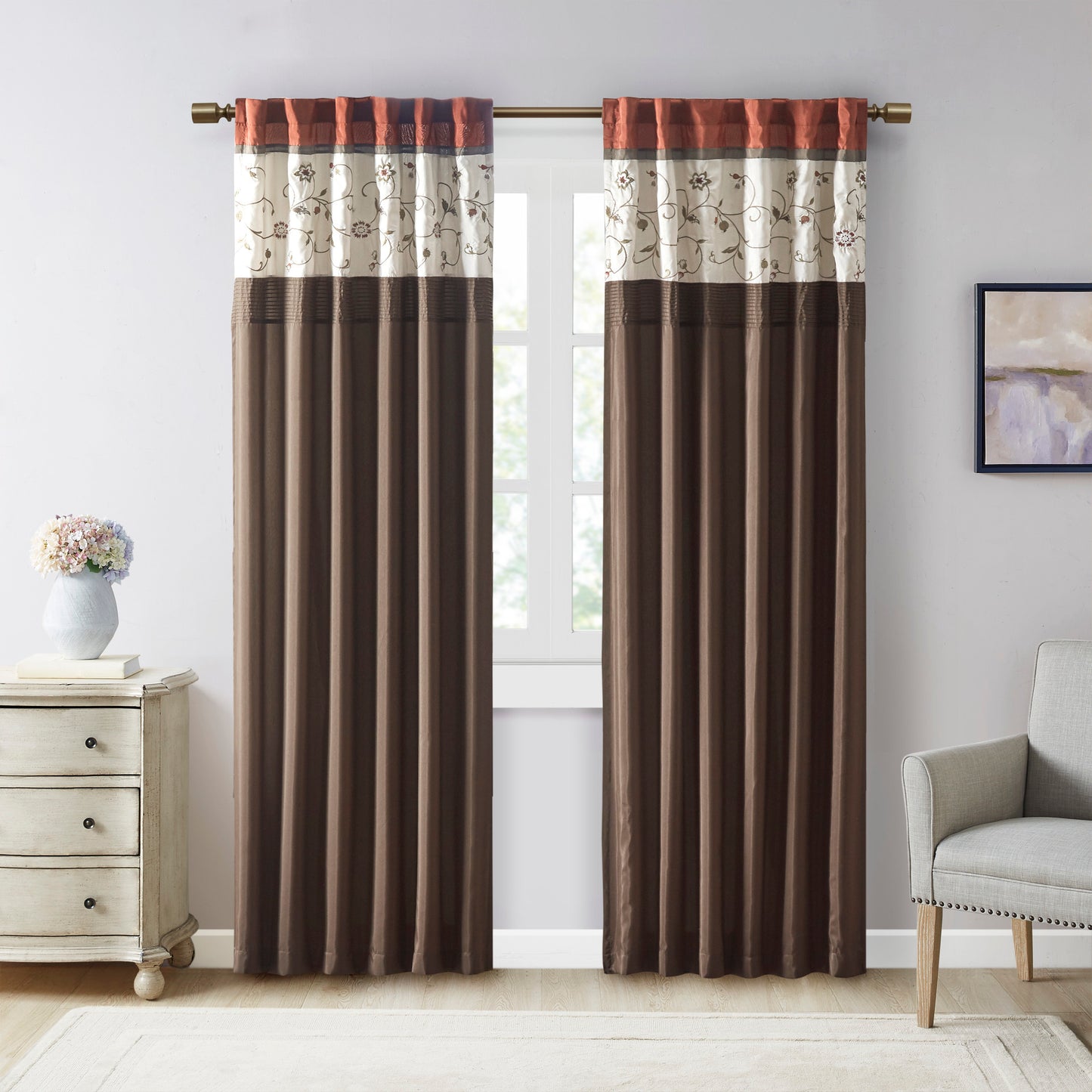 Madison Park Embroidered Curtain Panel