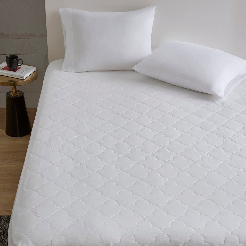 All Natural Cotton Percale Quilted Mattress Pad