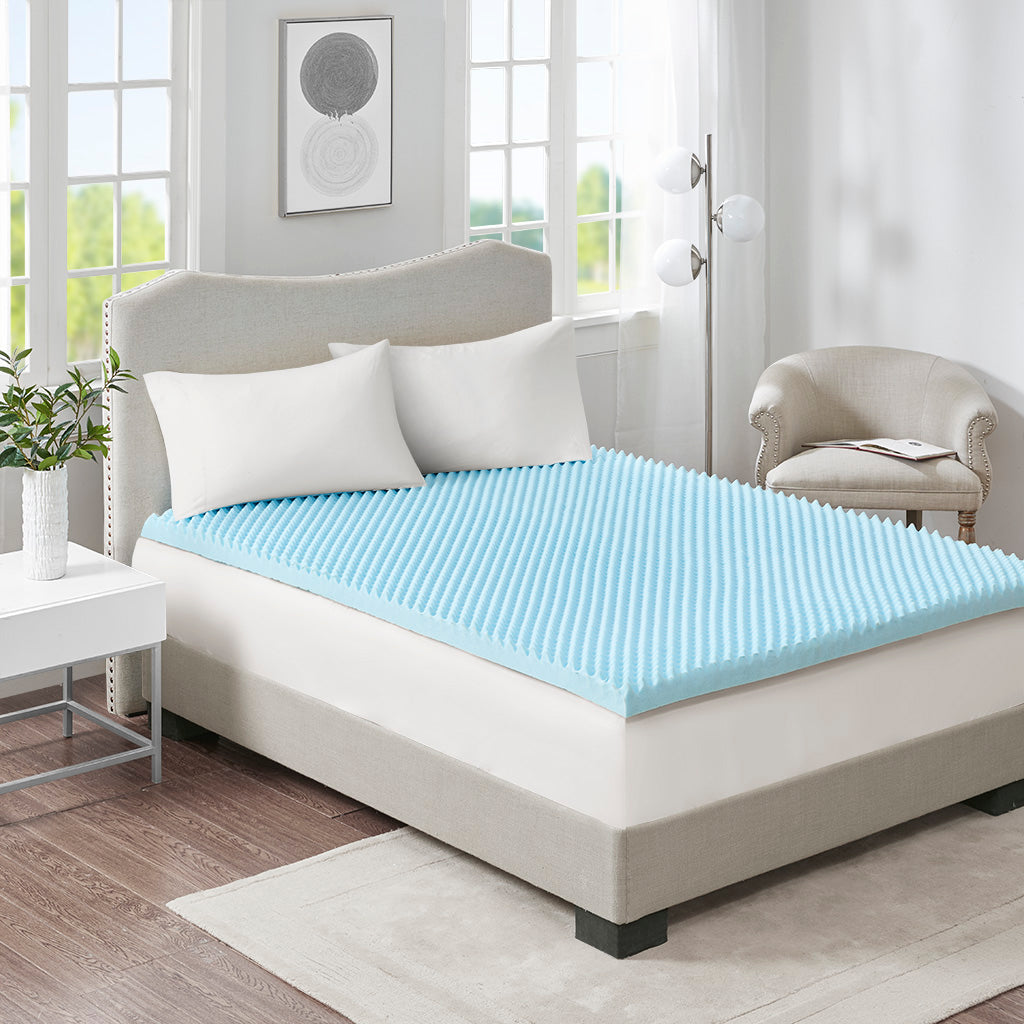 Queen Size; Sleep Philosophy 3" Gel Memory Foam Cooling Mattress Topper