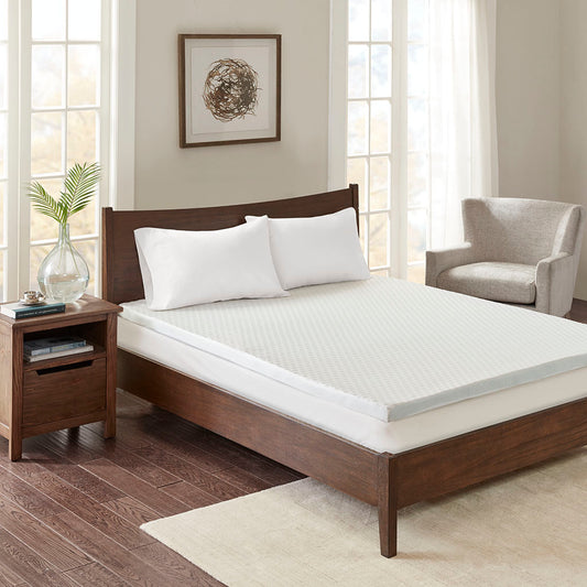 2" Gel Memory Foam with Cooling Cover All Season Reversible Hypoallergenic Cooling Mattress Topper