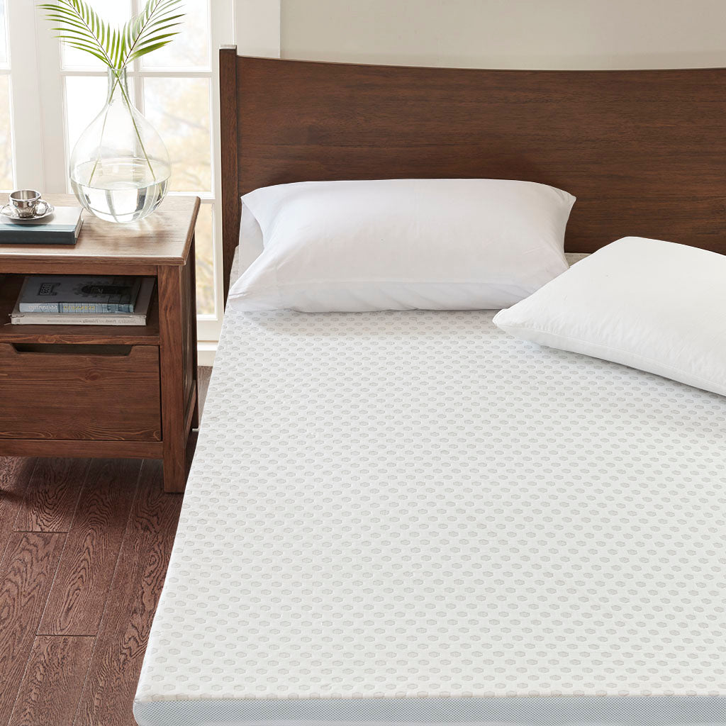2" Gel Memory Foam with Cooling Cover All Season Reversible Hypoallergenic Cooling Mattress Topper