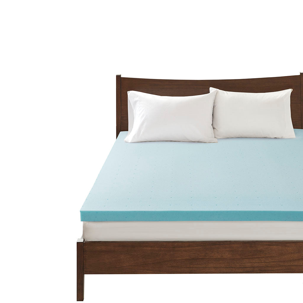 2" Gel Memory Foam with Cooling Cover All Season Reversible Hypoallergenic Cooling Mattress Topper