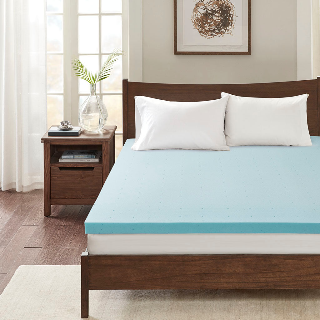 2" Gel Memory Foam with Cooling Cover All Season Reversible Hypoallergenic Cooling Mattress Topper